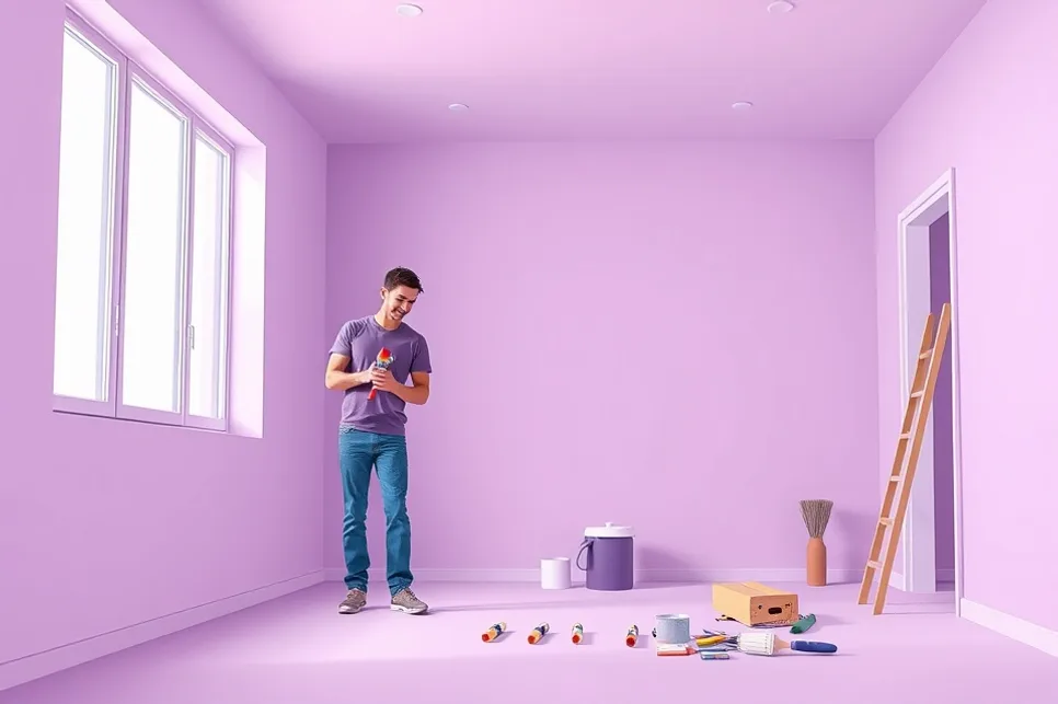 Intérieur rénové après travaux de peinture à Vaux-le-Pénil