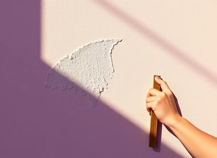 Application d'un enduit décoratif à la lisseuse sur un mur